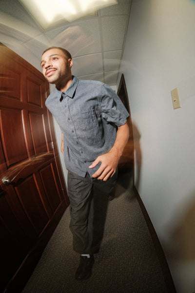 Kalvin Short Sleeve Button Up Shirt [Navy]