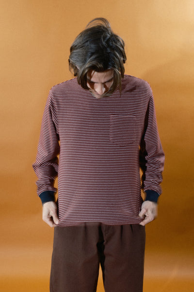 Linescreen Long Sleeve Pocket Tee [Wine]